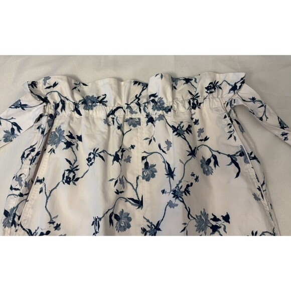 ARITZIA WILFRED Le Fou Maryvonne Skirt Med Tie Front Paper Bag White Blue Floral - Picture 6 of 13